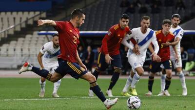 Пабло Сарабия - Валерий Карпин - Испания обыграла Грецию в матче отбора на ЧМ-2022 - russian.rt.com - Испания - Греция - Швеция - Хорватия - Катар