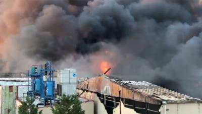 Появилось видео пожара на складах в Испании - gazeta.ru - Испания