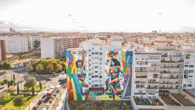 Геометрия и цвет: в Мадриде и Валенсии появились яркие граффити от Окуда - espanarusa.com - Испания - Мадрид