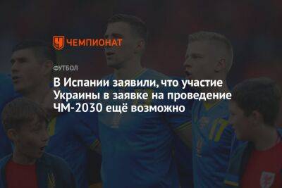 В Испании заявили, что участие Украины в заявке на проведение ЧМ-2030 ещё возможно - championat.com - Украина - Испания - Португалия - Марокко