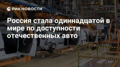 Россия стала одиннадцатой в мире по доступности отечественных авто для населения - ria.ru - Россия - Италия - Испания - Франция - Сша - Англия - Москва - Румыния - Марокко - Германия - Таиланд - Вьетнам - Мексика - Аргентина - Швеция - Чехия - Южная Корея - Китай - Япония - Индия - Тунис - Иран - Кндр - Нигерия - Узбекистан - Малайзия