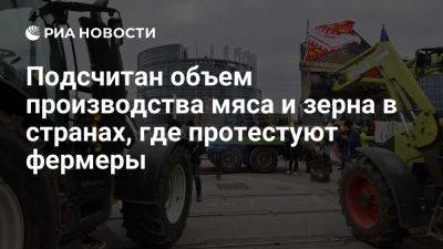 Протесты фермеров охватили 12 стран, производящих 50% мяса и 40% зерна в Европе - ria.ru - Украина - Италия - Испания - Франция - Греция - Москва - Голландия - Румыния - Евросоюз - Германия - Литва